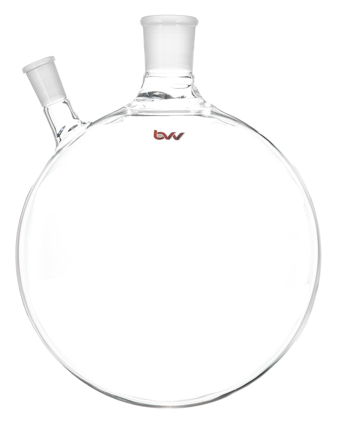 BVV, 2 Neck Offset Round Heavy Wall Bottom Flask - USA Made