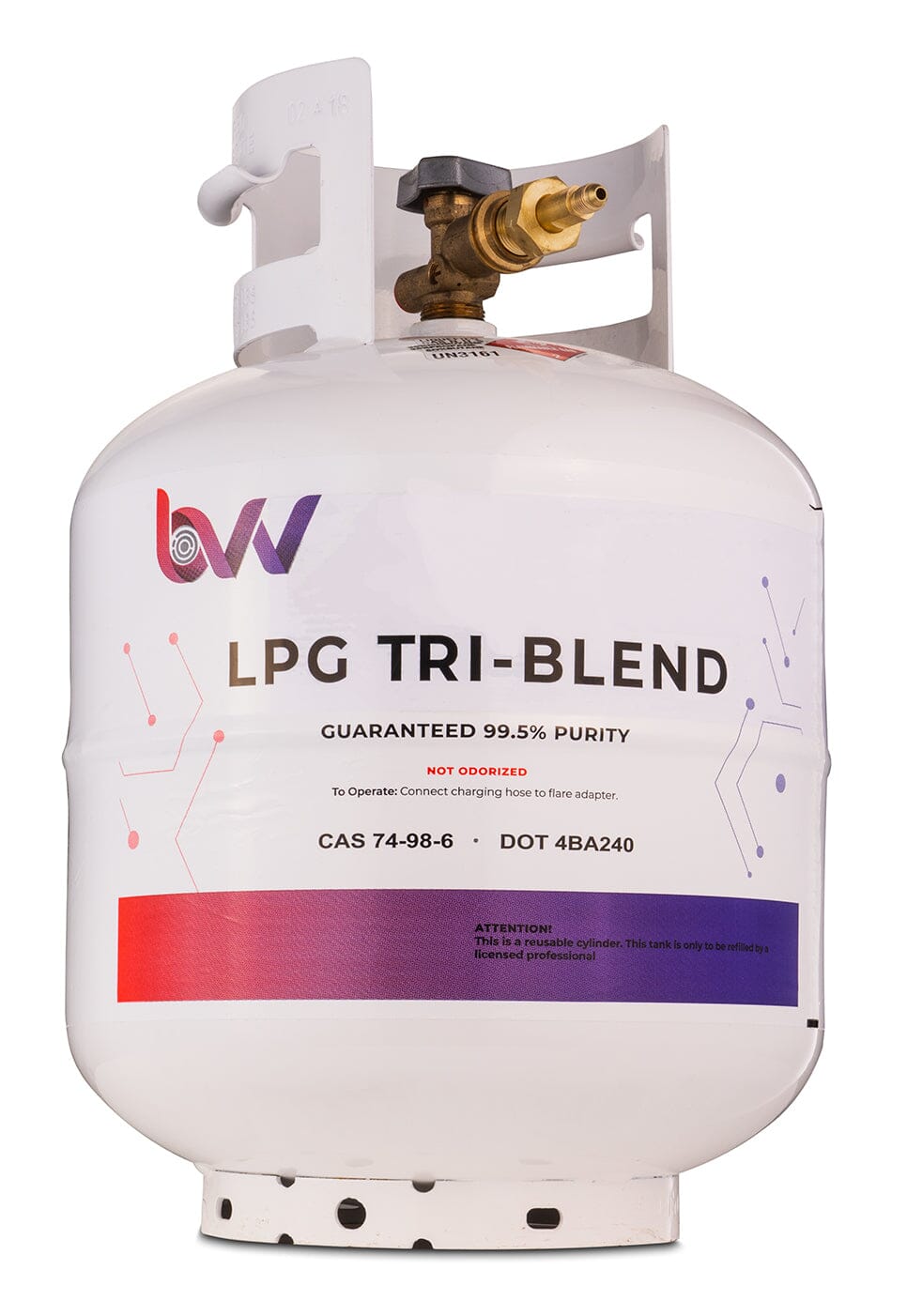 BVV, 20LB High Purity USA 50/25/25% N-Butane/Iso-Butane/Propane TRI-Blend - 99.5% Guaranteed