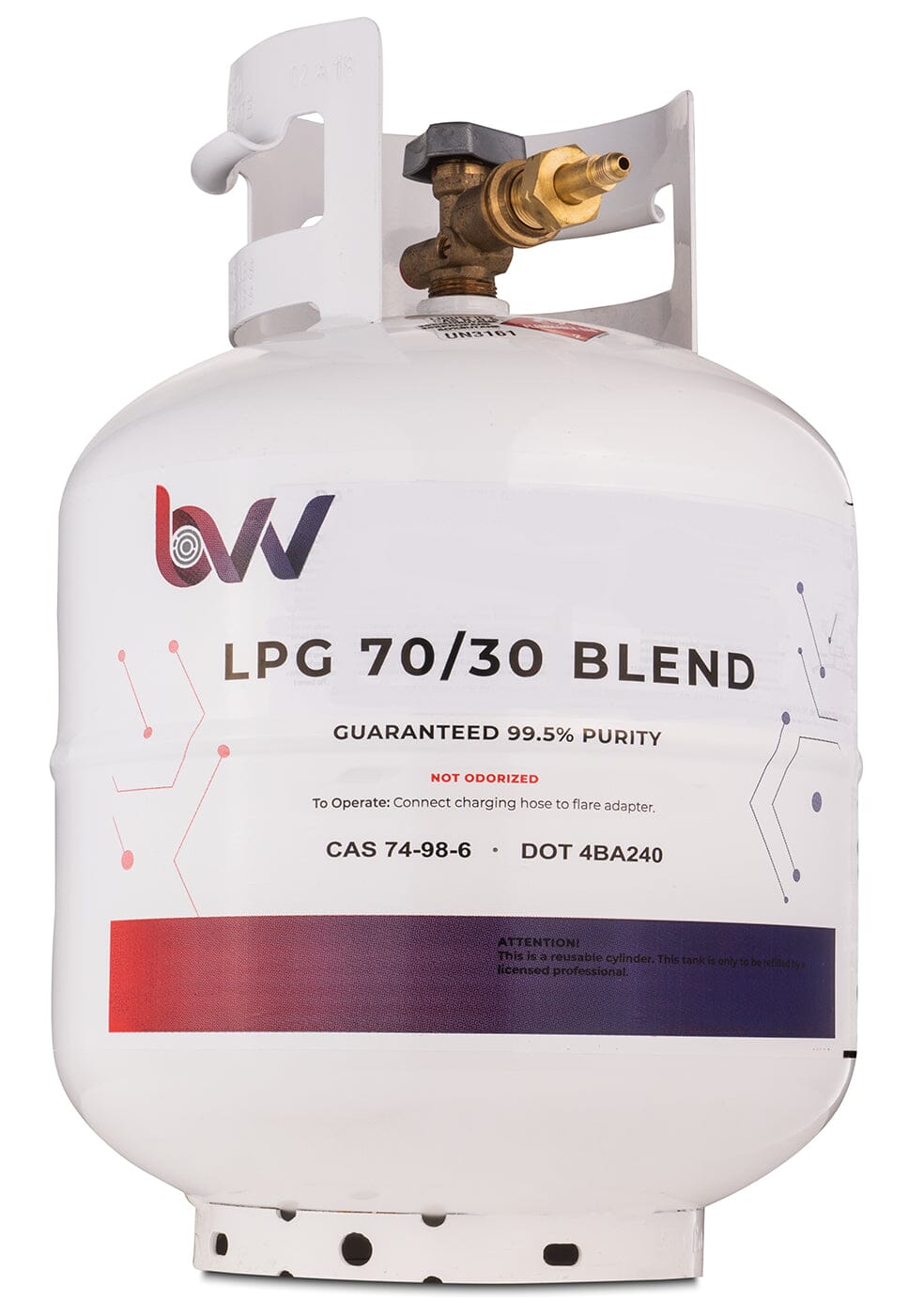 BVV, 20LB High Purity USA 70/30% N-Butane/Propane Blend - 99.5% Guaranteed