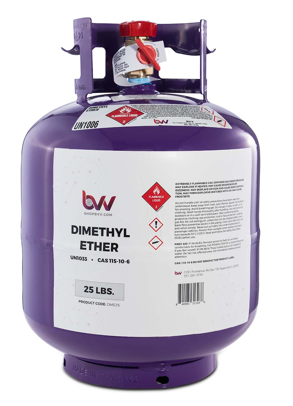 BVV, 25LB High Purity USA Dimethyl Ether - 99.5% Guaranteed